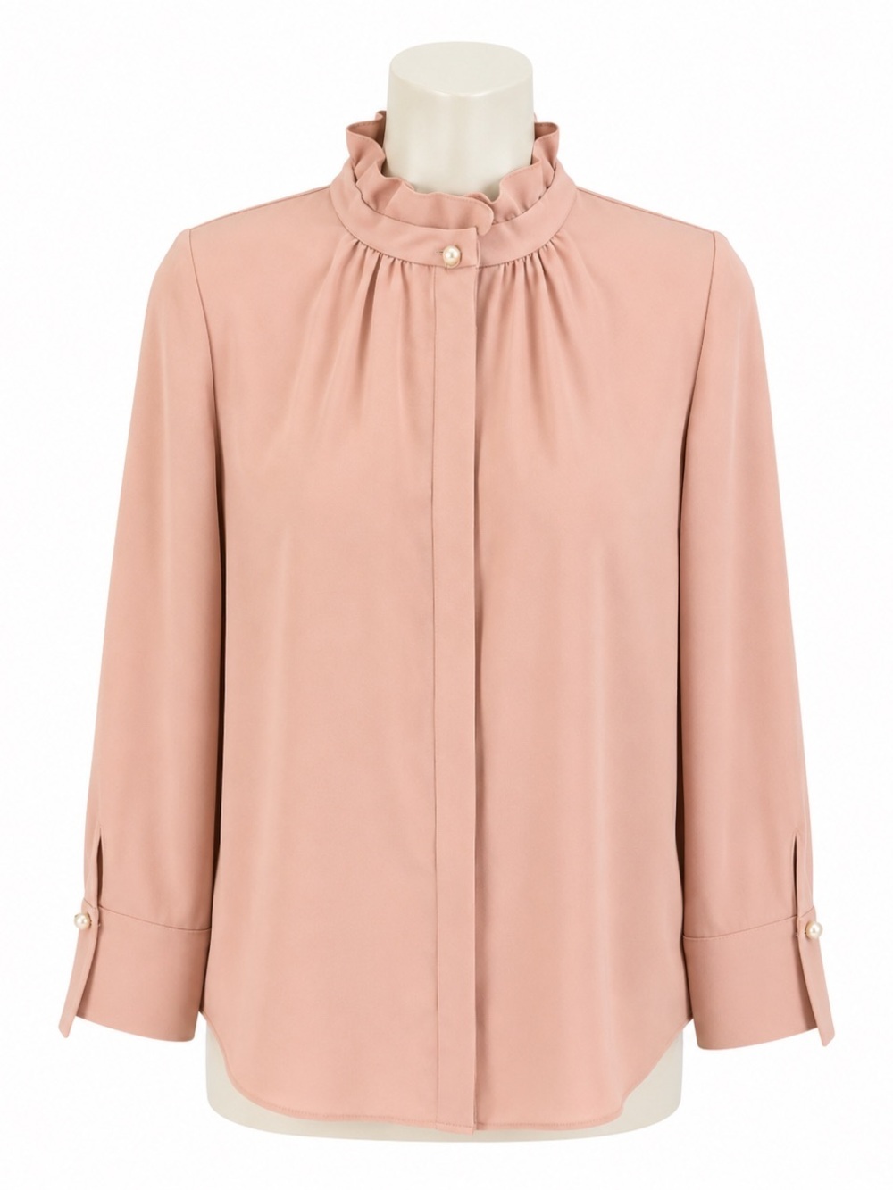 SHESMISS Blush Pink Mock Neck Blouse NWOT Women’s Medium